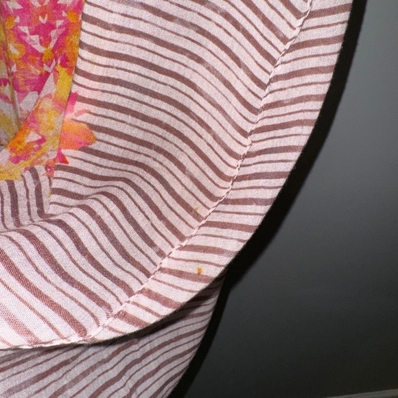 Free People High Low Sunrise Striped Floral Cover Up Dress Size Small - Picture 5 of 9